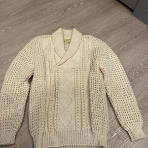 Authentic and vintage Irish Cable Knit Shawl Collar Sweater